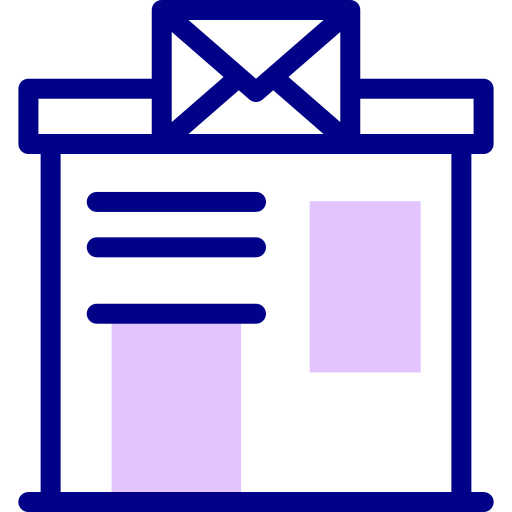 bureau de poste Detailed Mixed Lineal color Icône