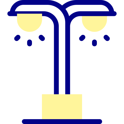 가로등 Detailed Mixed Lineal color icon