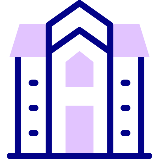 建物 Detailed Mixed Lineal color icon