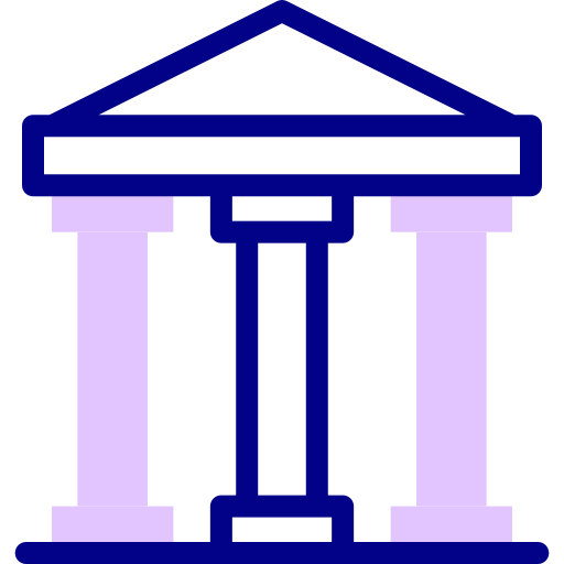 銀行 Detailed Mixed Lineal color icon