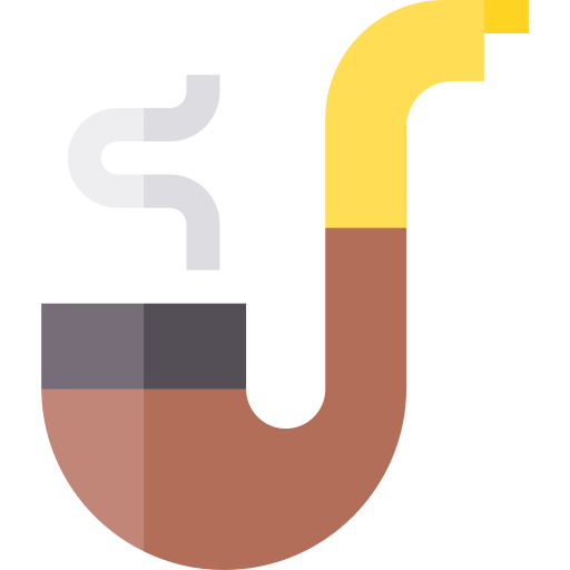 Smoking pipe Basic Straight Flat icon