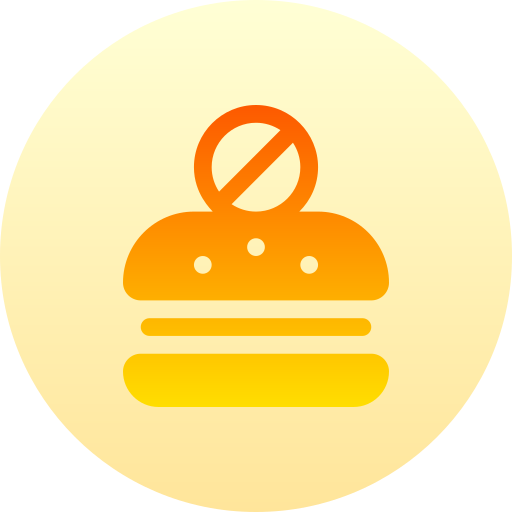 kein fastfood Basic Gradient Circular icon
