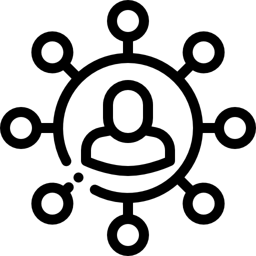 networking Detailed Rounded Lineal Ícone