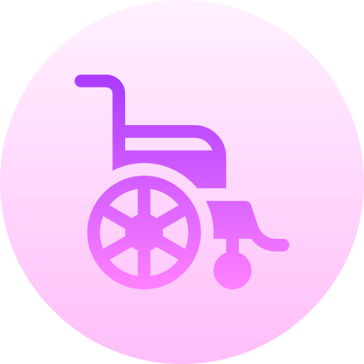 바퀴 달린 의자 Basic Gradient Circular icon