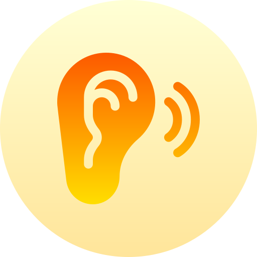 Ear Basic Gradient Circular icon