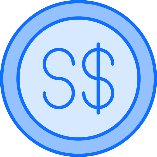 dollar de singapour Generic Blue Icône