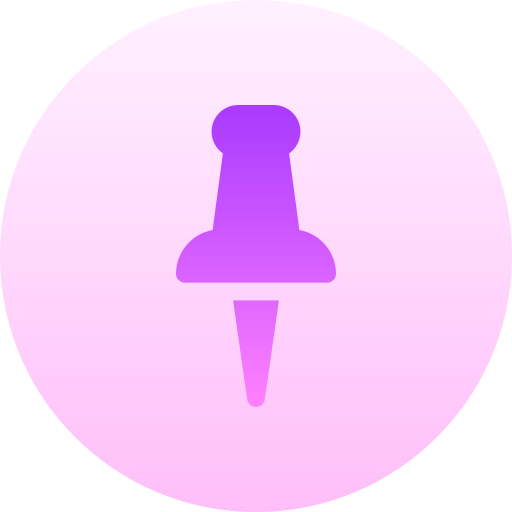 푸시 핀 Basic Gradient Circular icon