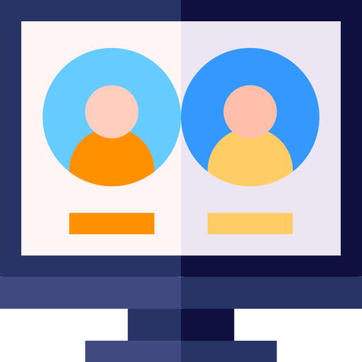 online bijeenkomst Basic Straight Flat icoon