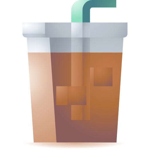 Iced coffee 3D Toy Gradient icon