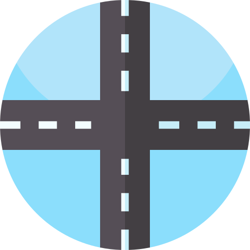 Crossing roads Geometric Flat Circular Flat icon