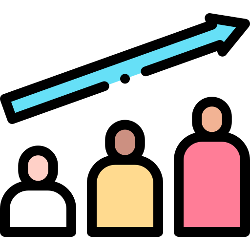 population Detailed Rounded Lineal color icon