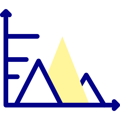 피라미드 차트 Detailed Mixed Lineal color icon