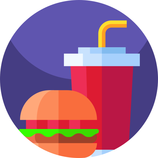 Junk food Geometric Flat Circular Flat icon
