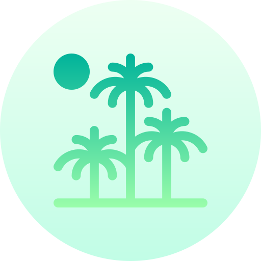 palmera Basic Gradient Circular icono