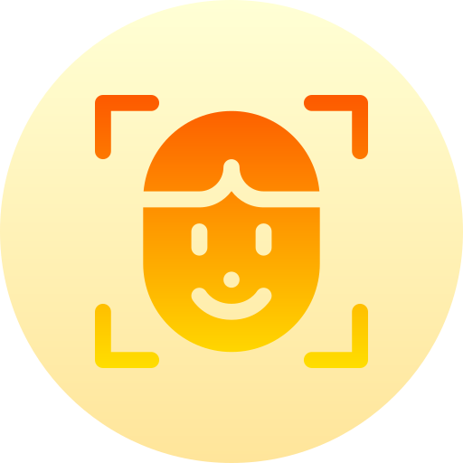 Face recognition Basic Gradient Circular icon