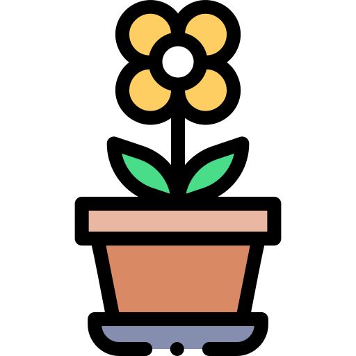 Flower pot Detailed Rounded Lineal color icon