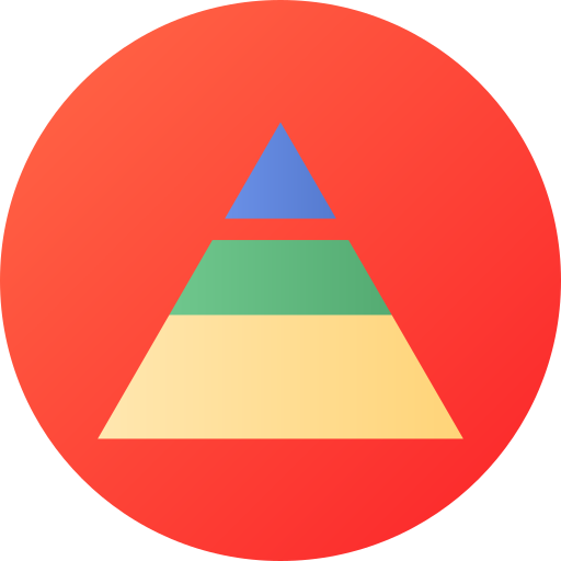 pirámide Flat Circular Gradient icono