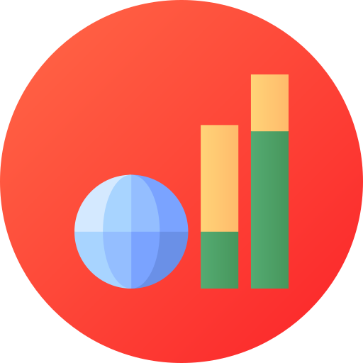 statystyki Flat Circular Gradient ikona