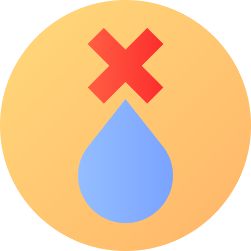 水不足 Flat Circular Gradient icon