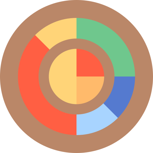 gráfico de pizza Flat Circular Gradient Ícone