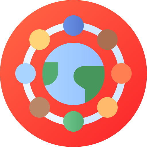 comunidad Flat Circular Gradient icono