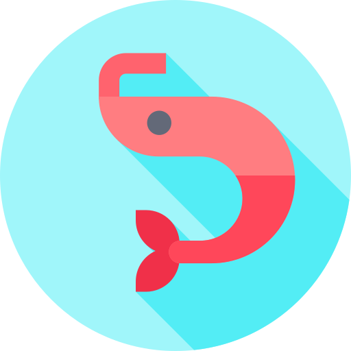 Shrimp Flat Circular Flat icon