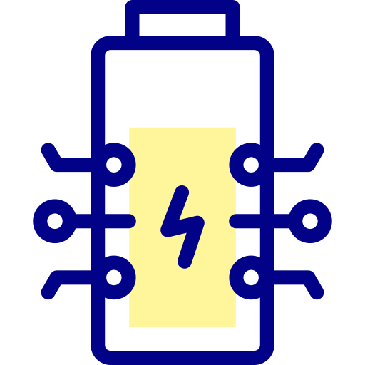 배터리 Detailed Mixed Lineal color icon