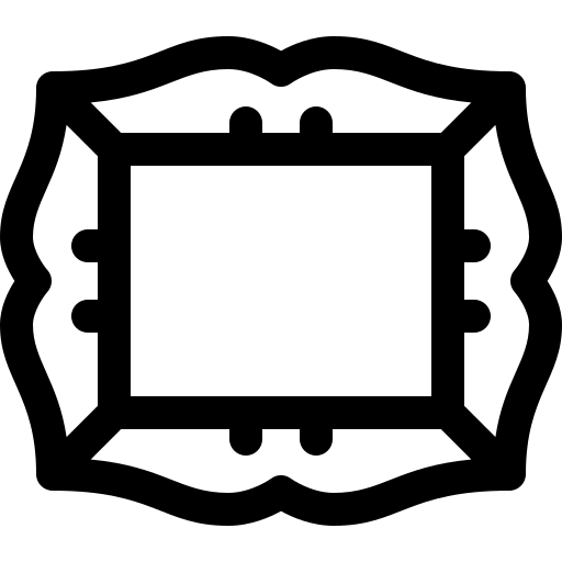 cadre Basic Rounded Lineal Icône