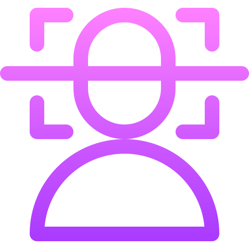 Facial recognition Basic Gradient Lineal color icon