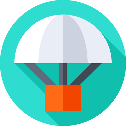 parachute Flat Circular Flat icoon