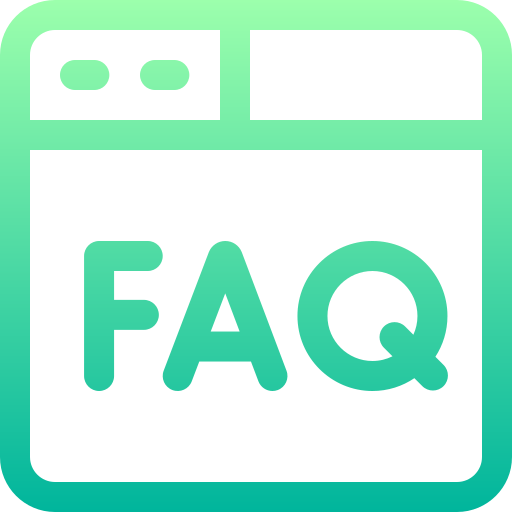 preguntas más frecuentes Basic Gradient Lineal color icono