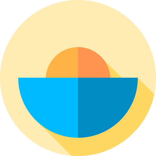 puesta de sol Flat Circular Flat icono