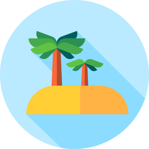섬 Flat Circular Flat icon