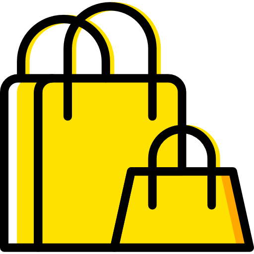 bolsa de compras Basic Miscellany Yellow Ícone