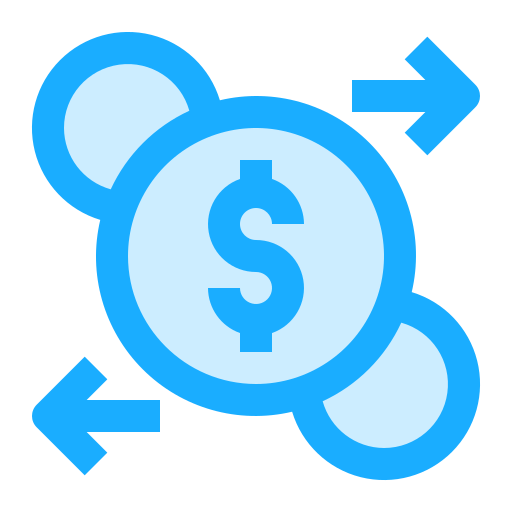 flusso di denaro Generic Blue icona