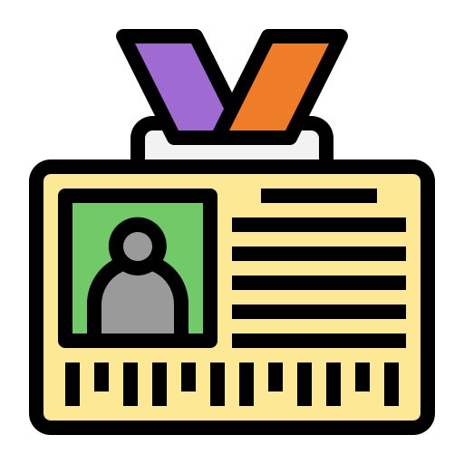 tarjeta de identificación Generic Outline Color icono
