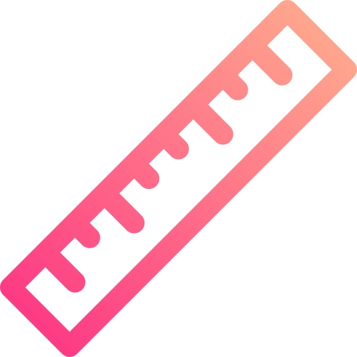 Ruler Basic Gradient Lineal color icon