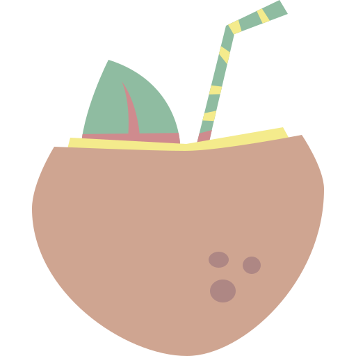 bevanda al cocco Cartoon Flat icona
