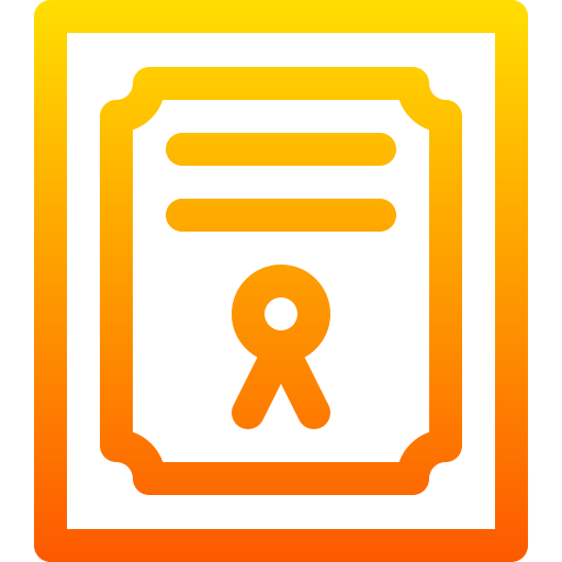 Certificate Basic Gradient Lineal color icon