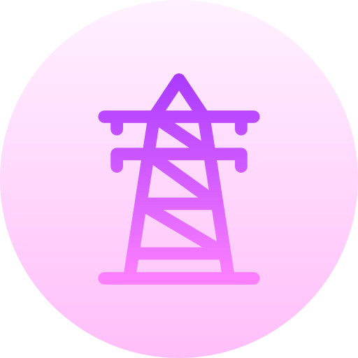 torre de electricidad Basic Gradient Circular icono