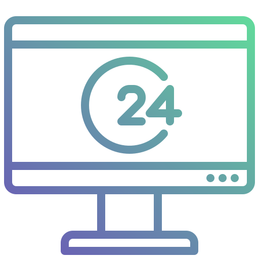 24 hours support Toempong Gradient icon