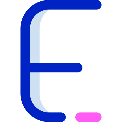 Буква е Super Basic Orbit Color иконка