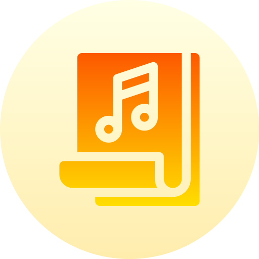 Sheet music Basic Gradient Circular icon