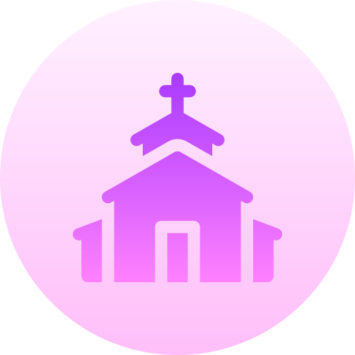 Église Basic Gradient Circular Icône
