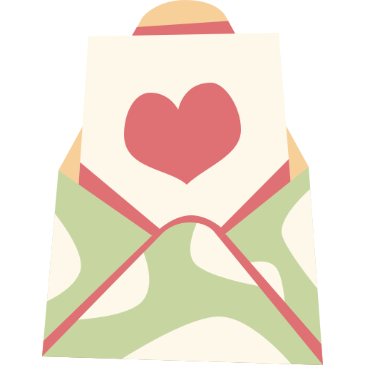 carta de amor Cartoon Flat icono