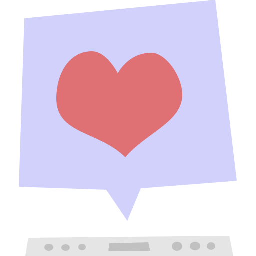 mensaje de amor Cartoon Flat icono