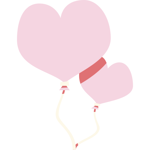 globo de corazón Cartoon Flat icono