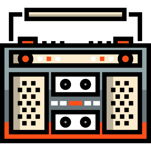 radiocassette Detailed Straight Lineal color icoon