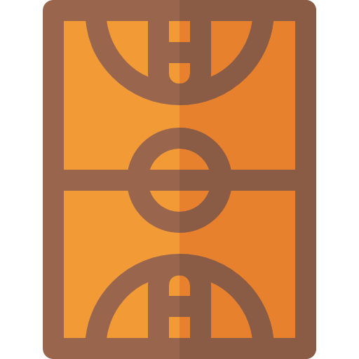 campo da basket Basic Rounded Flat icona