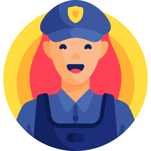 policjant Detailed Flat Circular Flat ikona